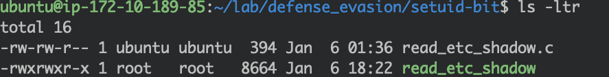 Mitre defense evasion - file permissions setuid bit is not set